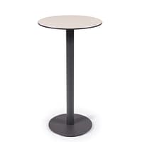 Mesa alta pie central negro con tapa de melamina