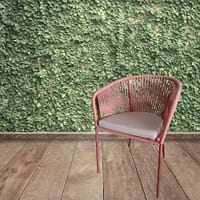 sillon de exterior para terraza de aluminio y cuerda sintetica con cojin en el asiento