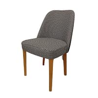 silla de interior de madera tapizada pata de gallo