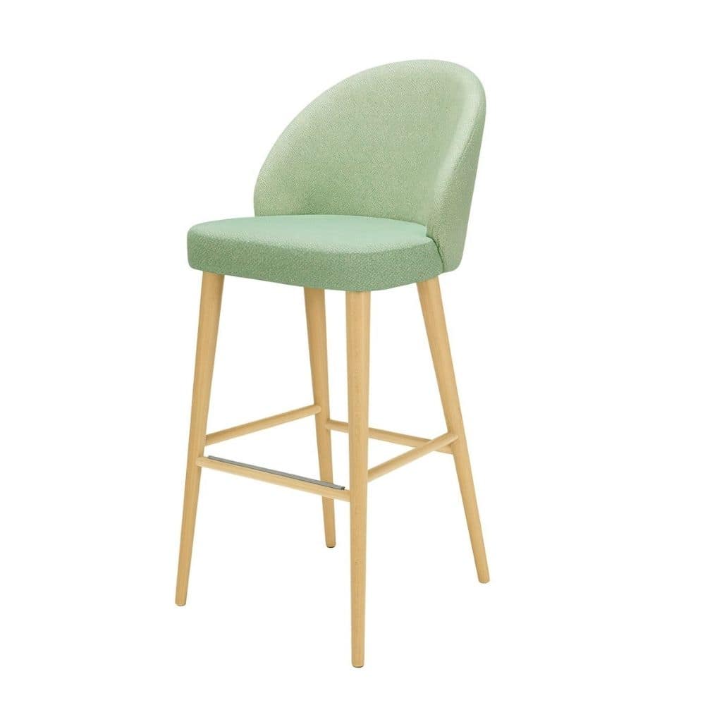 taburete lana tapizado patas de madera para uso interior