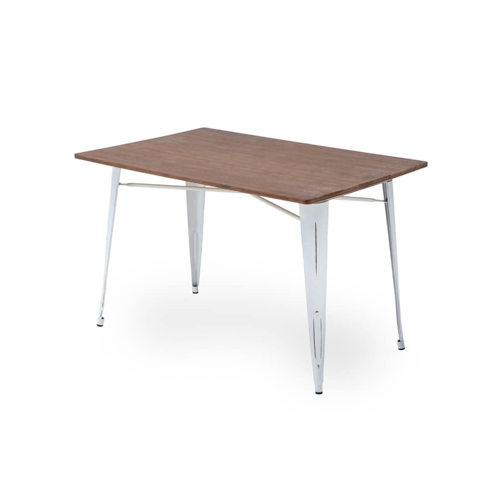 Mesa alta Vintage blanca y madera