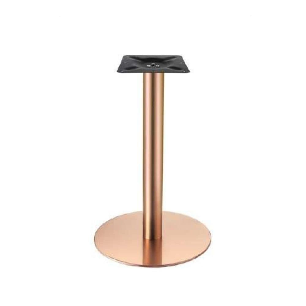 base de mesa redonda acabado cobre inox para interior