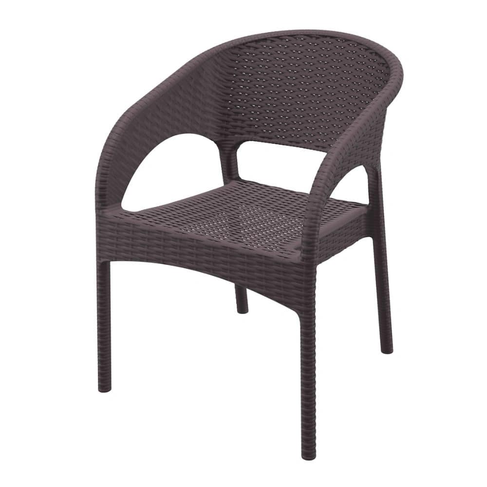 Silla PANAMA apilable imitación ratán para exterior - Imagen 3