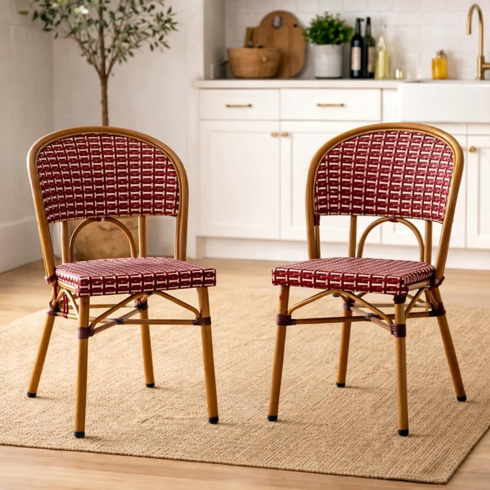 Silla apilable CHAMPAGNE de médula para exterior