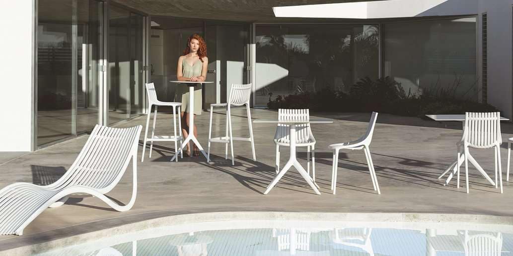 Taburete alto Ibiza apilable para exterior - Imagen 7