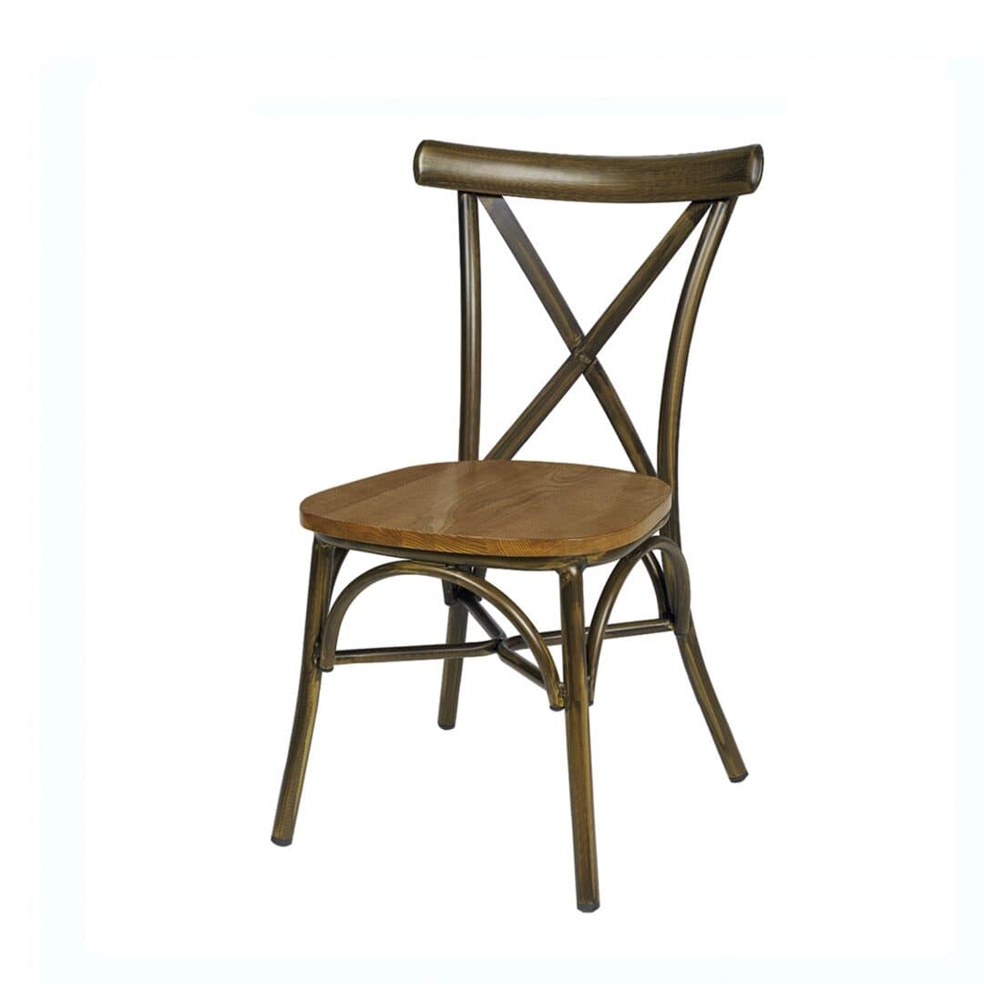Silla Ático crossback apilable asiento madera - Imagen 6