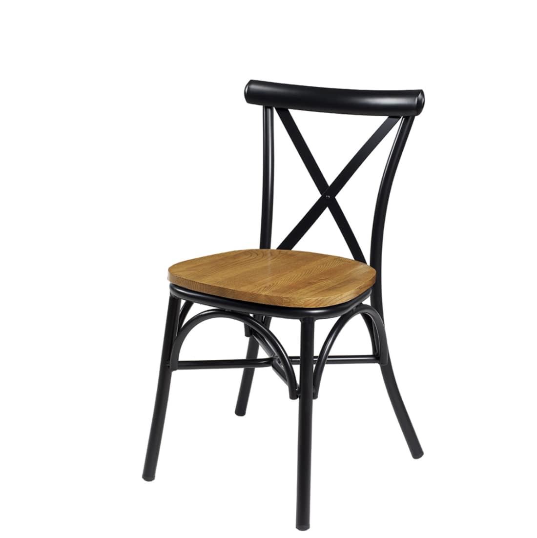 Silla Ático crossback apilable asiento madera