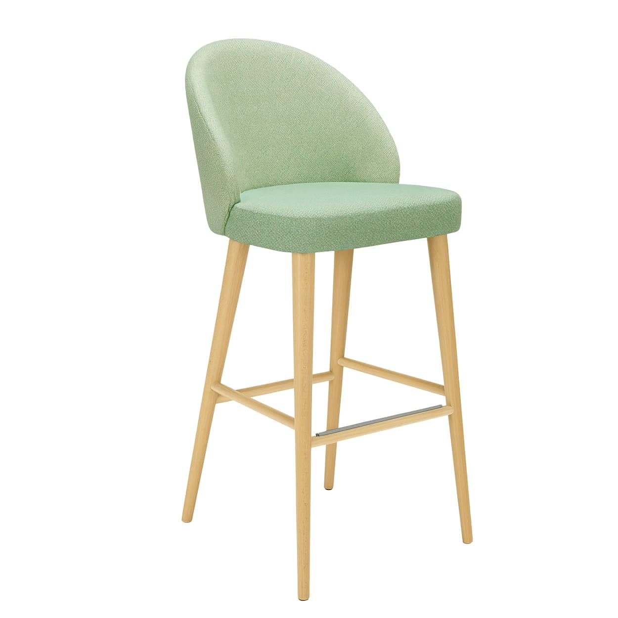 taburete lana tapizado patas de madera para uso interior