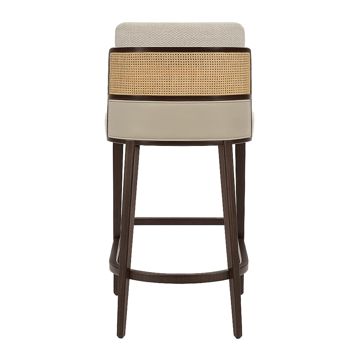 taburete aggy con mimbre tapizado patas madera para uso interior