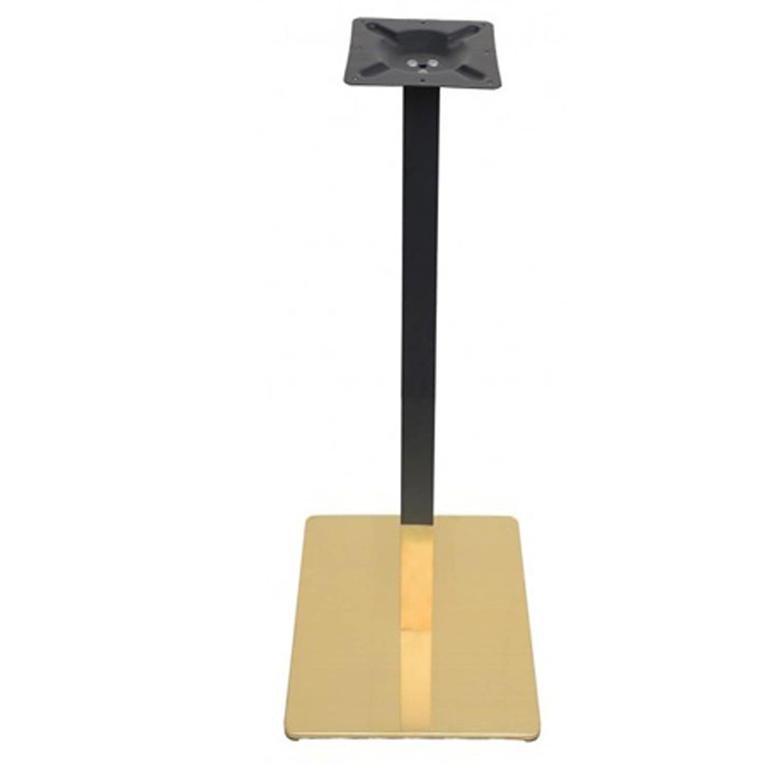 Base de mesa alta Quad 450×450 mm negra y oro cuadrada