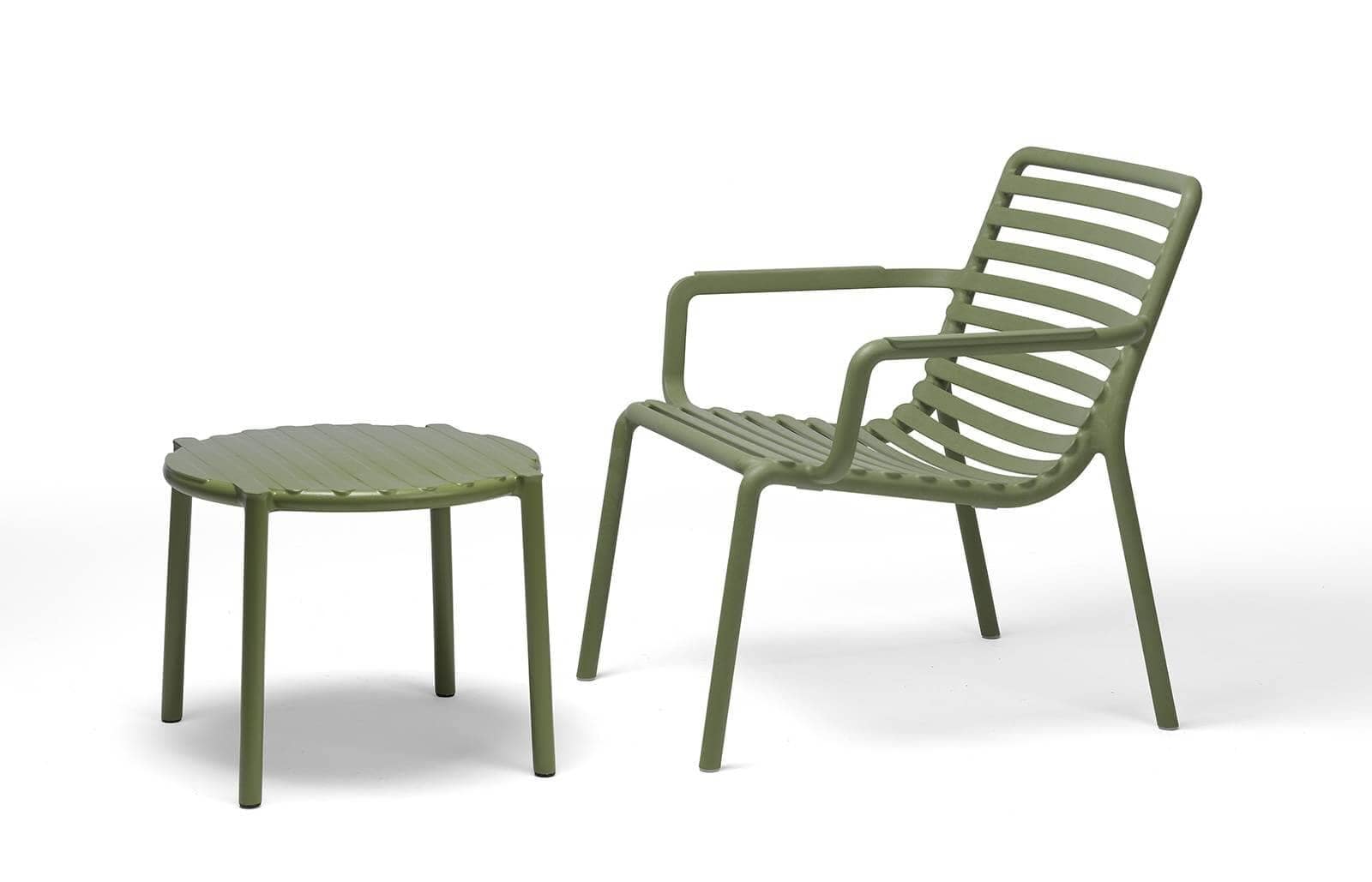 sillon relax Doga de Nardi con mesita color verde