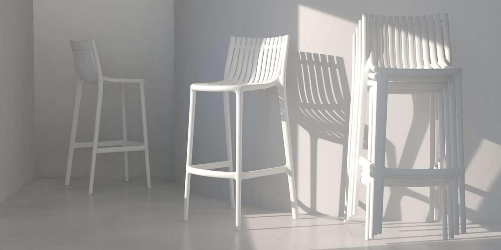 Taburete alto Ibiza apilable para exterior - Imagen 5