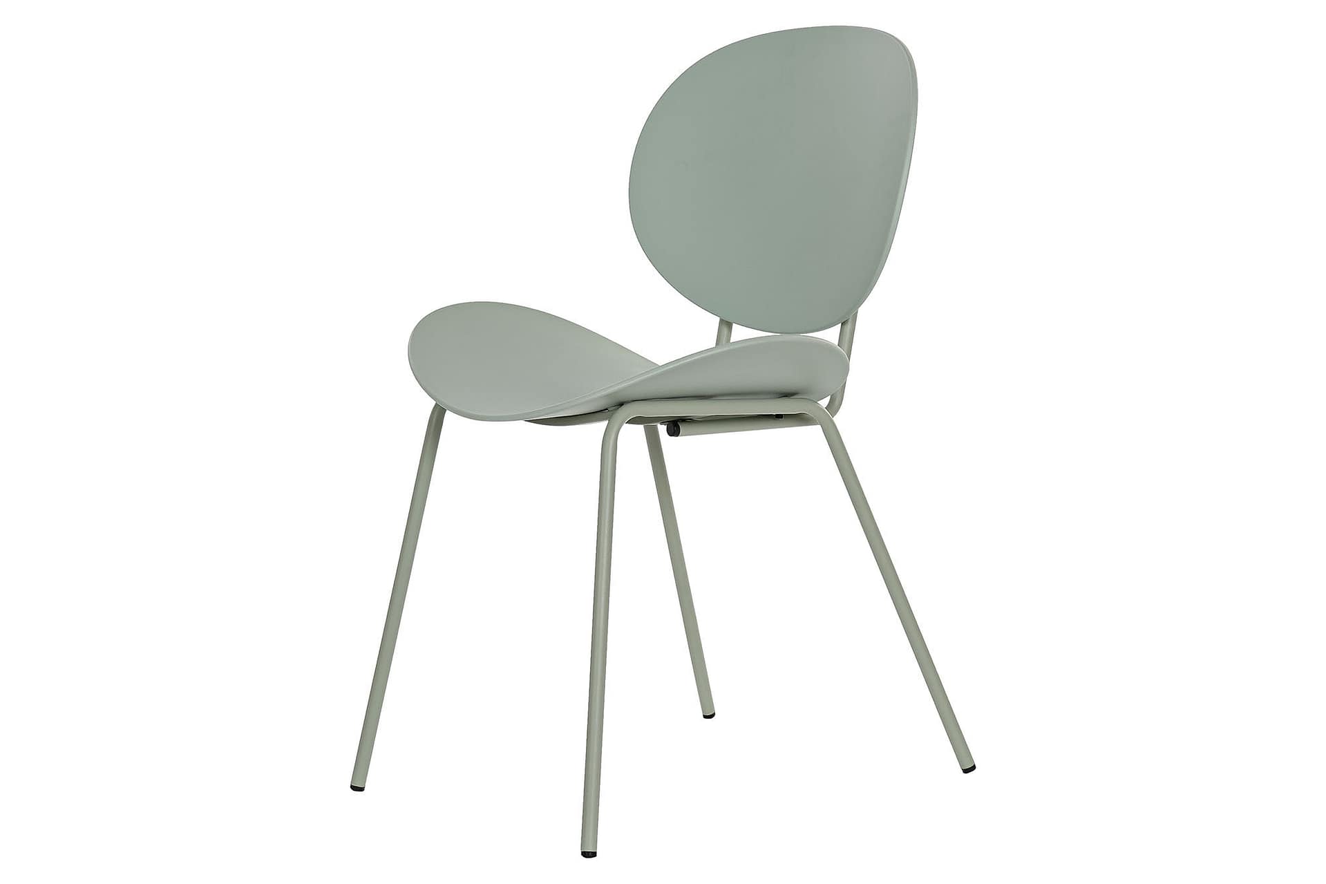 Silla PP de metal sin brazos verde