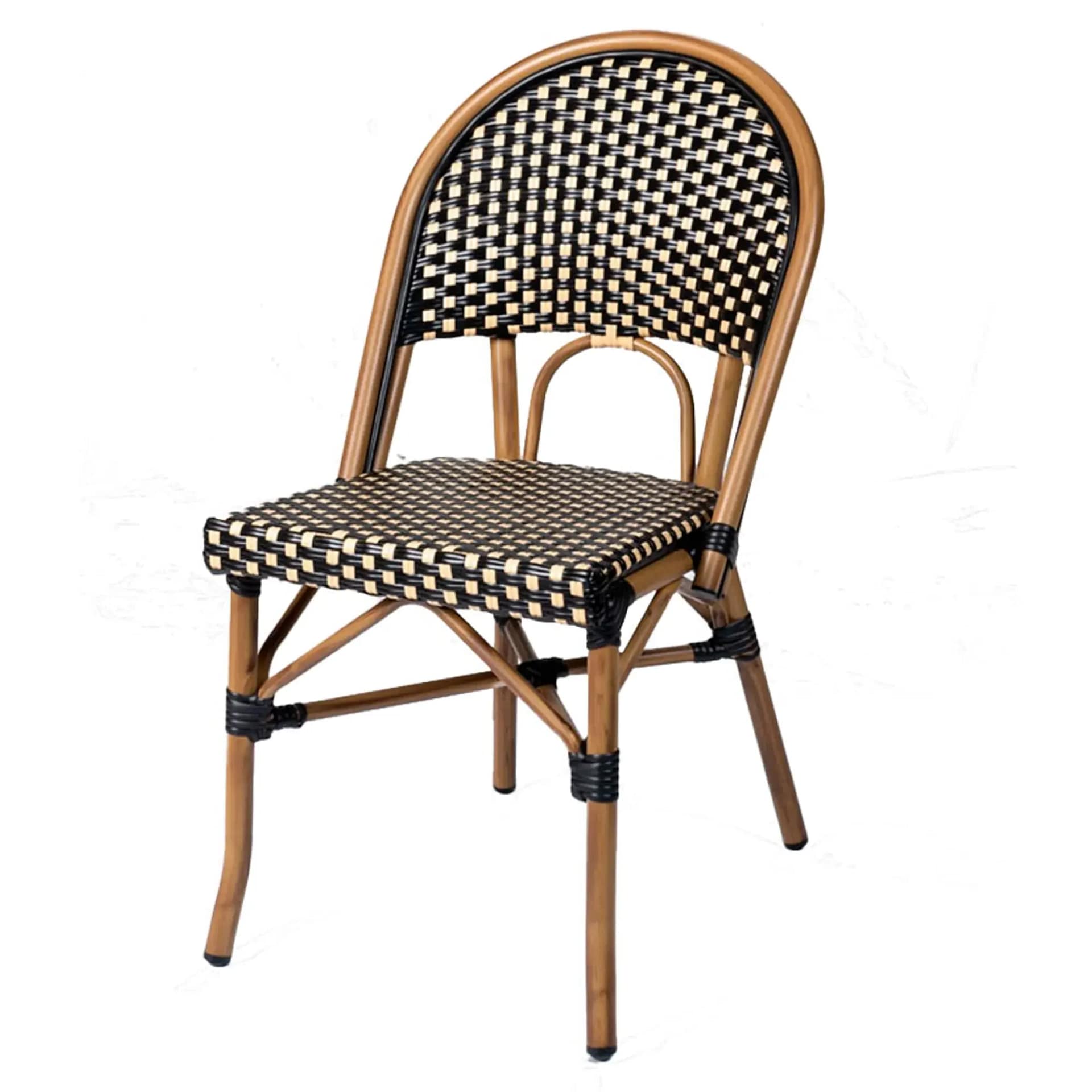 Silla BISTROT aluminio y médula trenzada apilable para exterior - Imagen 4
