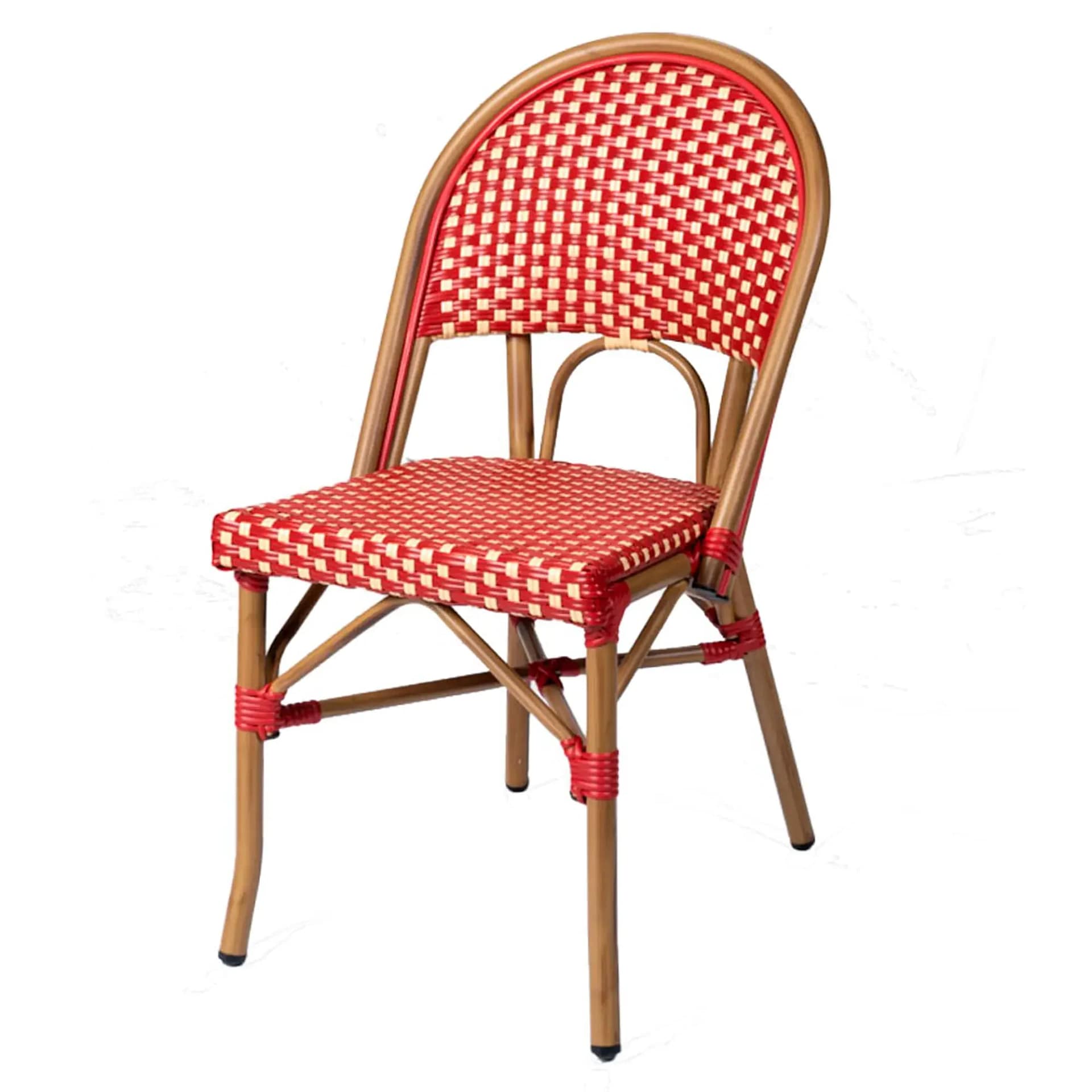Silla BISTROT aluminio y médula trenzada apilable para exterior - Imagen 3