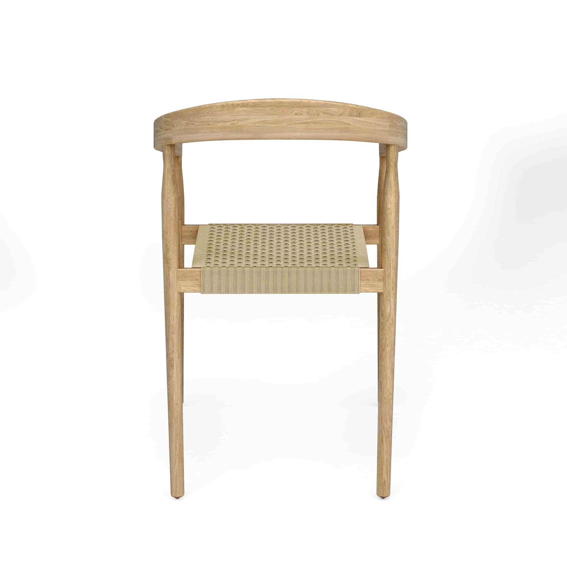 silla Robiin de madera teca con reposabrazos de exterior