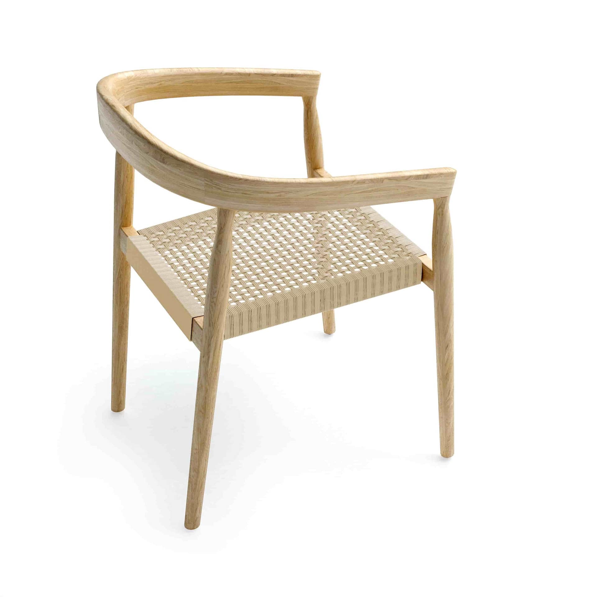 silla Robiin de madera teca con reposabrazos de exterior