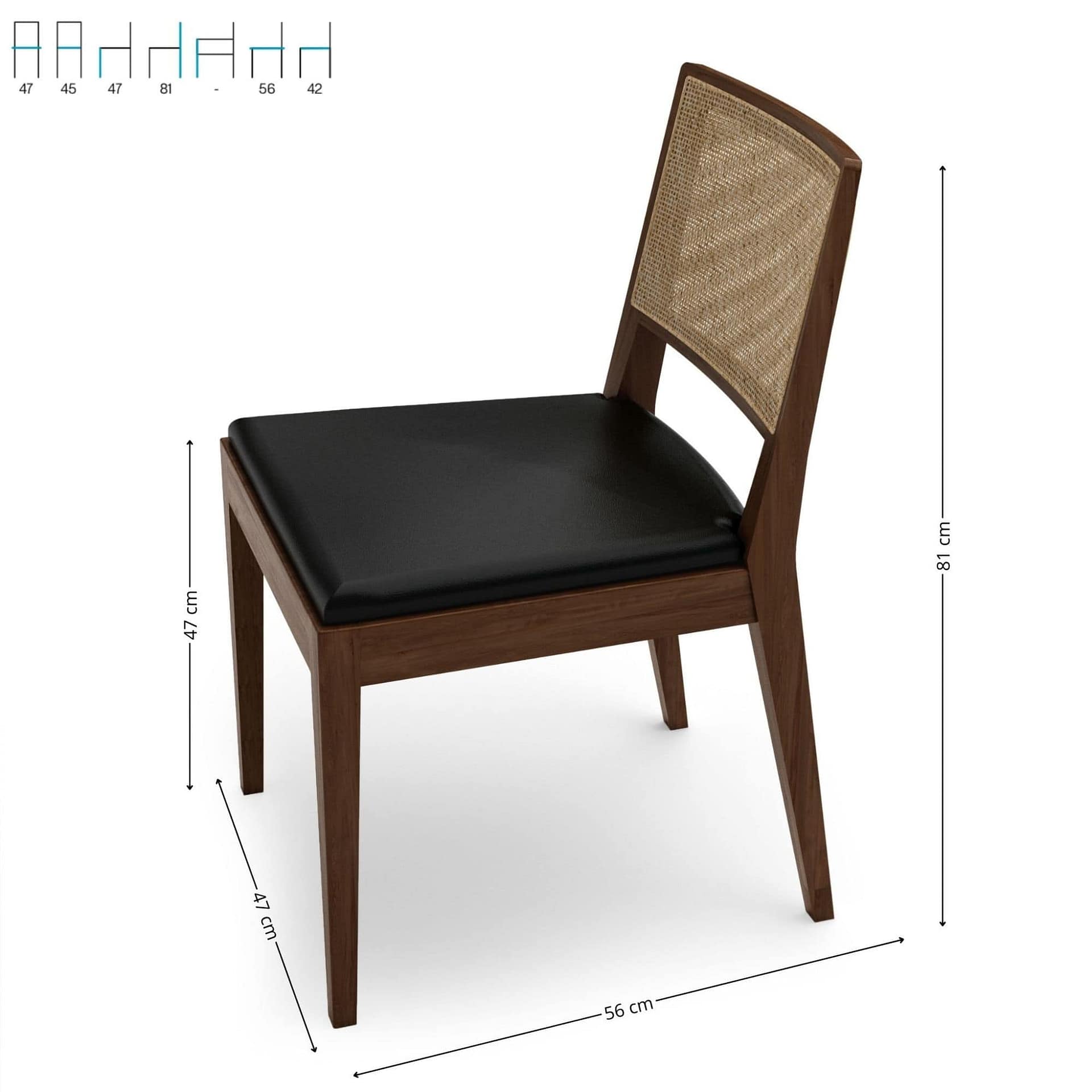 Silla Cibelle madera asiento tapizado interior medidas