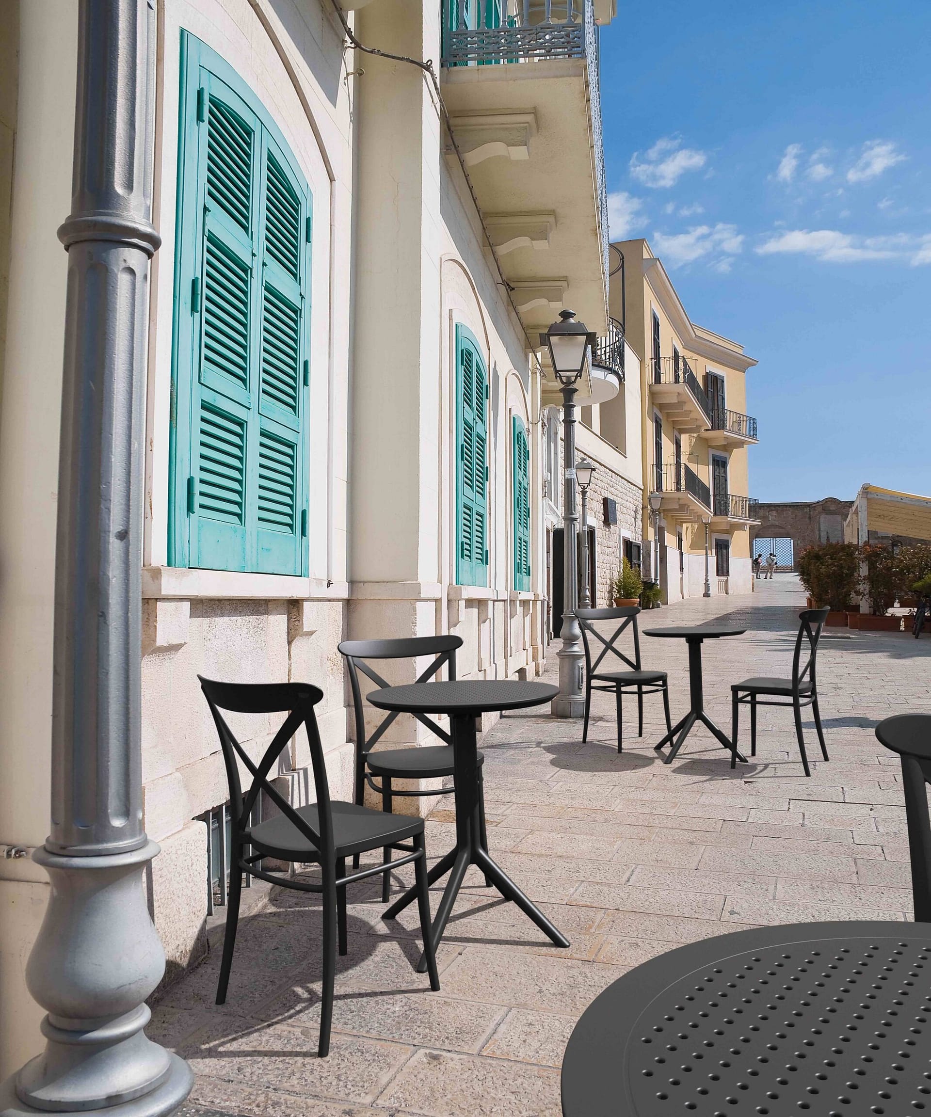 Cross chair Silla sin brazos exterior apilable