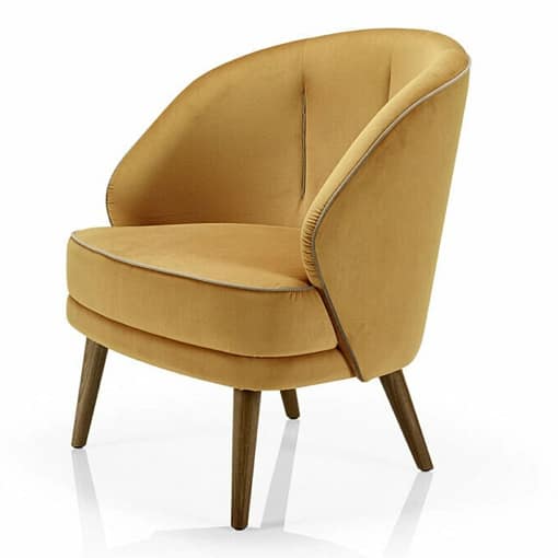 Sillón Alissa tapizado costura ribete interior