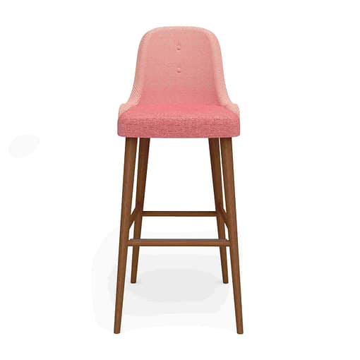 taburete alina de interior tapizado patas madera