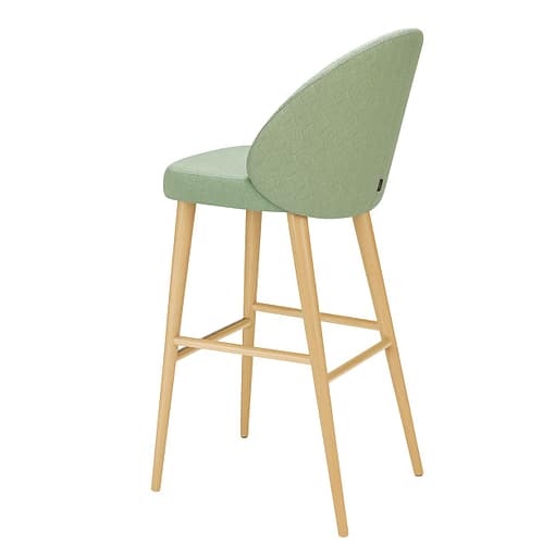 taburete lana tapizado patas de madera para uso interior