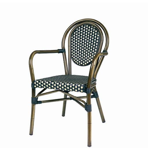 Silla parisina con brazos Bulevar apilable