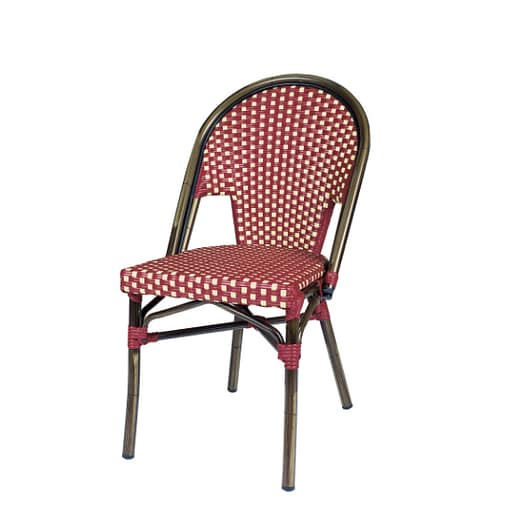 Silla parisina Tívoli con médula trenzada apilable