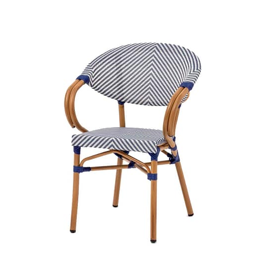 Silla parisina con brazos Filipinas textilene espigas apilable