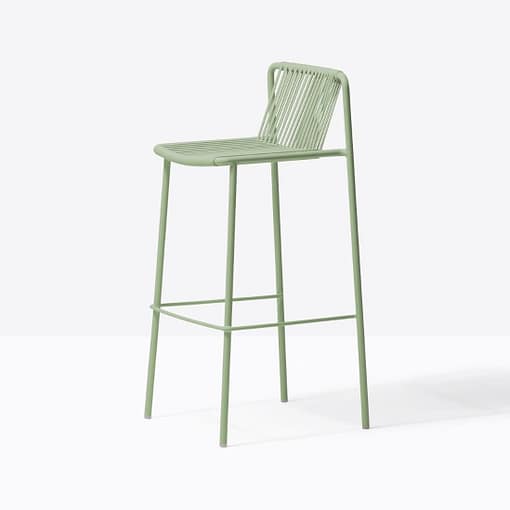 Banqueta alta TRIBECA apilable para exterior altura 77,5cm
