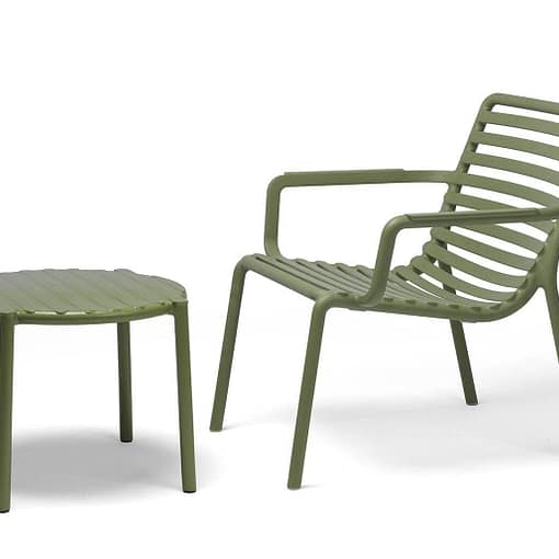 sillon relax Doga de Nardi con mesita color verde