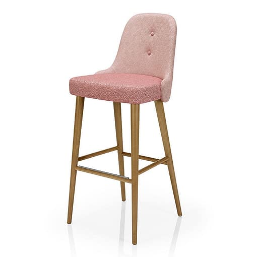 taburete alina de interior tapizado patas madera
