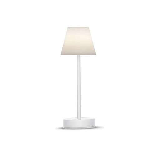 Lámpara de mesa exterior Lola slim 30 con batería color blanco