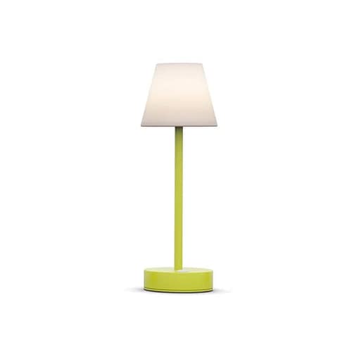 Lámpara de mesa exterior Lola slim 30 con batería color lima