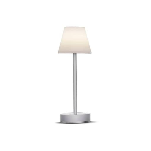 Lámpara de mesa exterior Lola slim 30 con batería color gris claro