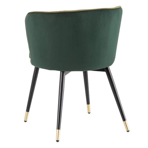 Silla tapizada con ribetes y asiento curvo