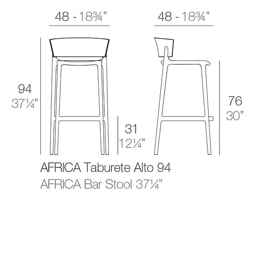 Taburete África de Vondom. Uso exterior
