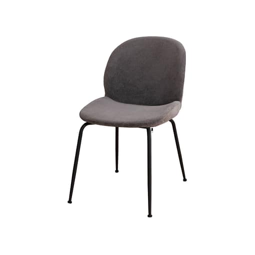 Silla Art Deco 23 tapizada color gris con estructura color negro