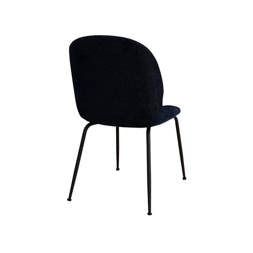 Silla Art Deco 23 tapizada color azul con estructura color negro
