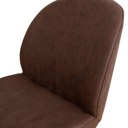Silla Art Deco 23 tapizada color simil piel cuero con estructura color negro