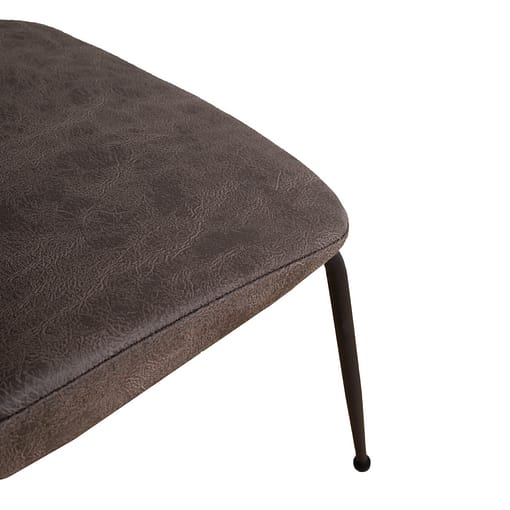Silla Art Deco 23 tapizada color simil piel gris con estructura color negro