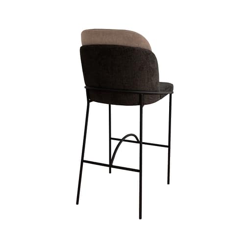 Taburete Bergen Bar 23 tapizado bicolor verde y beige con estructura color negra