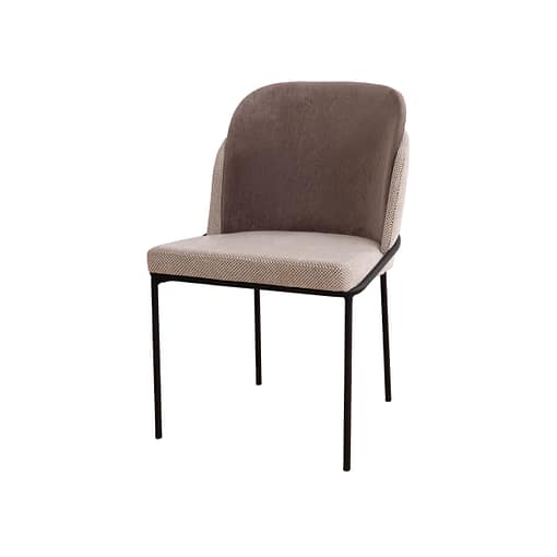 Silla Bergen 23 tapizado bicolor crudo y tostado con estructura color negra