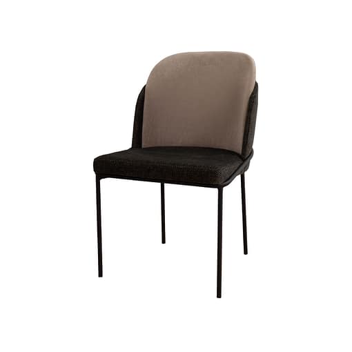 Silla Bergen 23 tapizado bicolor verde y beige con estructura color negra