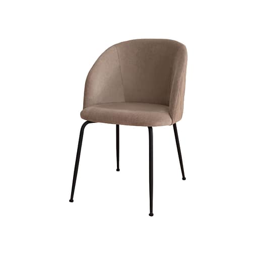 Silla Century 23 tapizada beige con estructura color negra