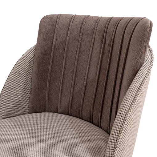Silla Flam 23 tapizada bicolor crudo y tostado con estructura negra