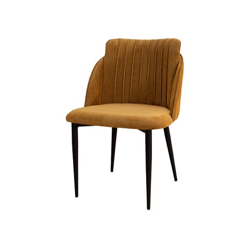 Silla Flam 23 tapizada en color mostaza - curry y estructura negra
