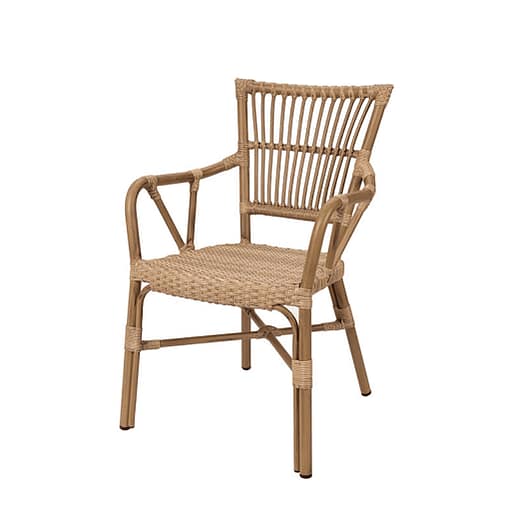 Silla con brazos Polinesia apilable beige atlas