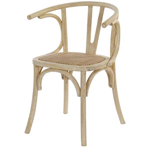 Silla Hana madera de Olmo y rattan rejilla envejecida