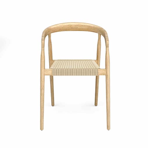 silla Robiin de madera teca con reposabrazos de exterior
